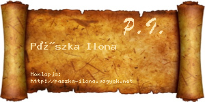 Pászka Ilona névjegykártya